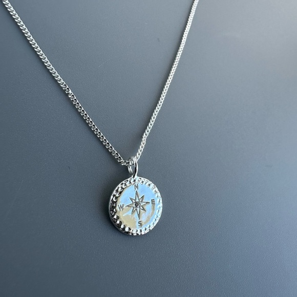 Sterling Silver Compass  Necklace - Picture 3 of 6